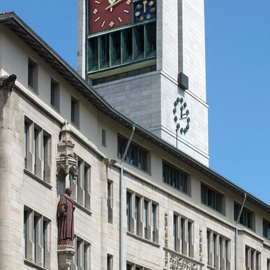 Außenansicht des Stuttgarter Rathauses von Süden. Foto: Horst Rudel